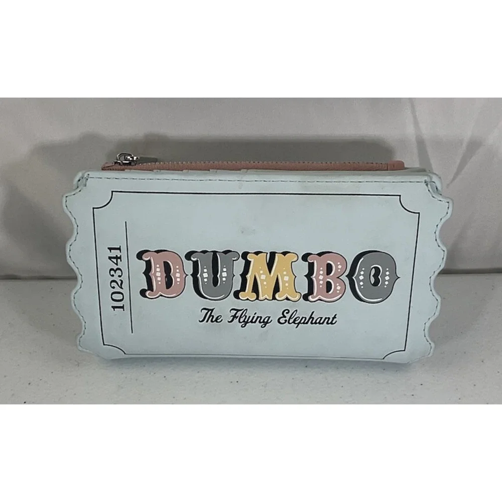 Loungefly Disney Dumbo Girls Ladies Blue Wallet Shaped In A Ticket Circus Style